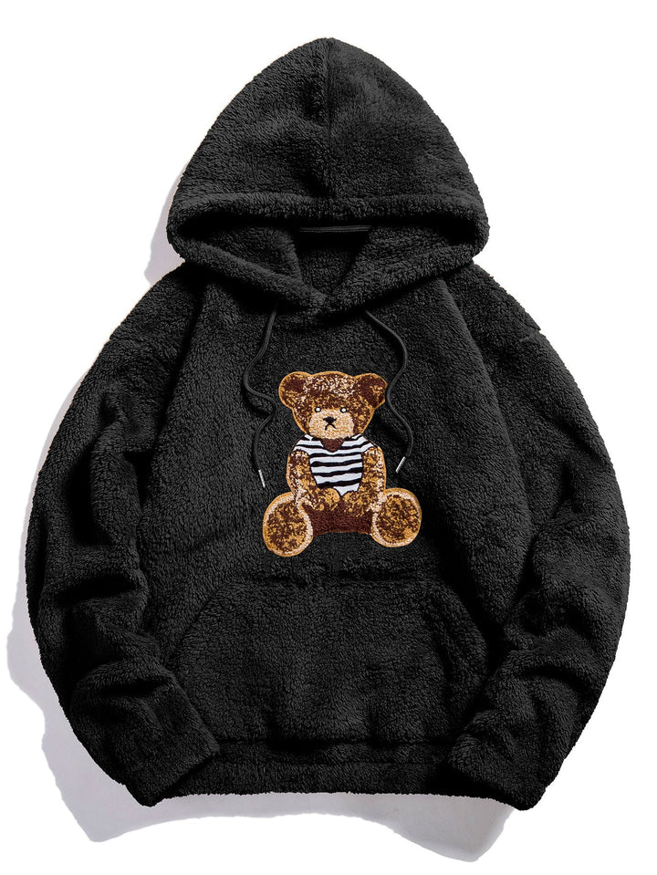 Boaz | Teddyhoodie met geborduurde berenapplicatie