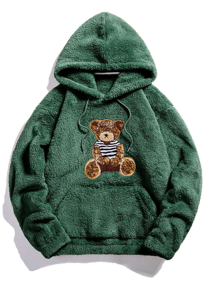 Boaz | Teddyhoodie met geborduurde berenapplicatie