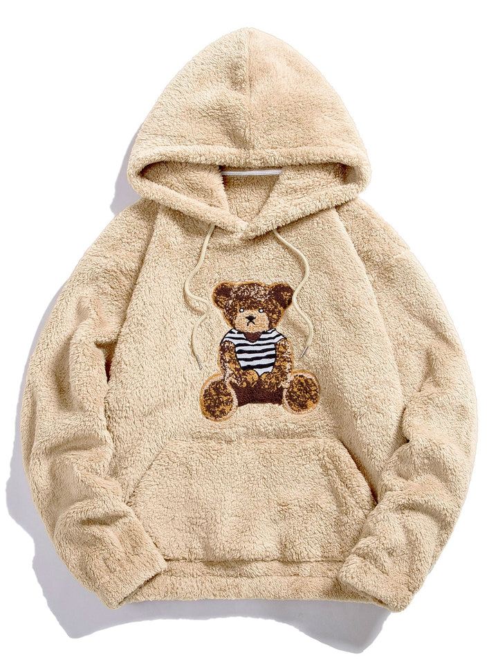 Boaz | Teddyhoodie met geborduurde berenapplicatie