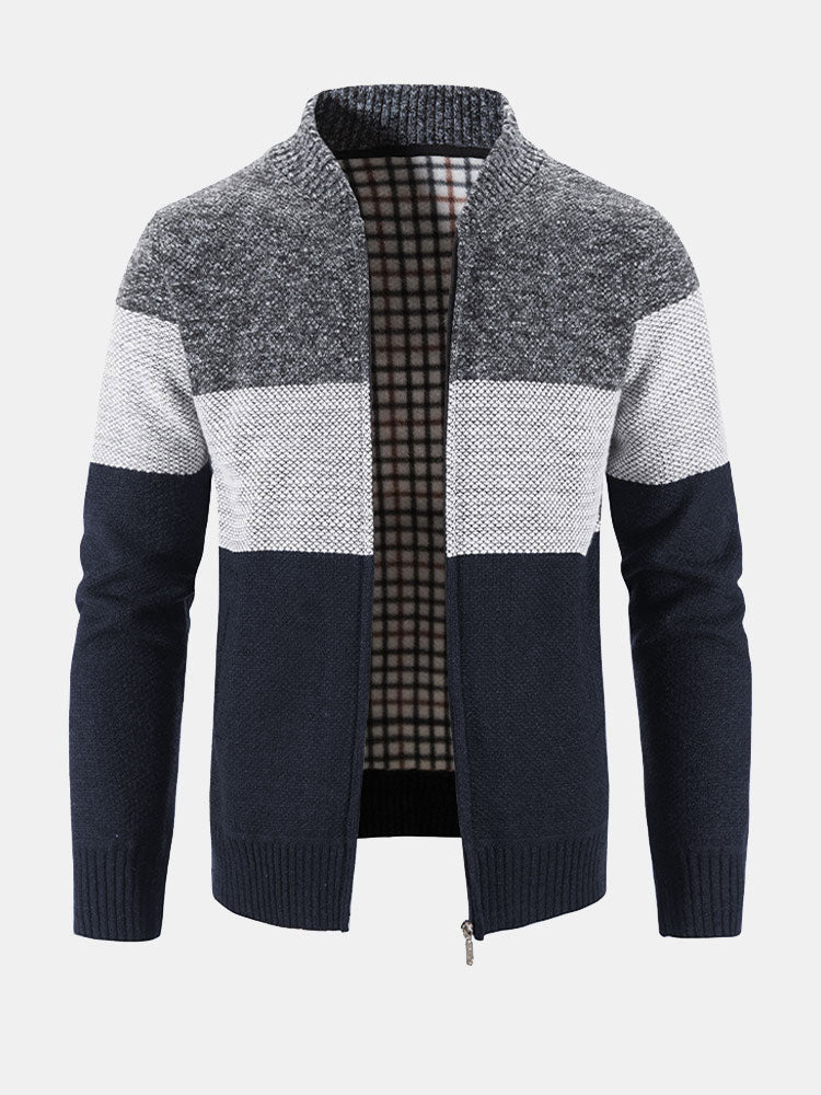 Finn | Gebreid vest met baseballkraag en rits