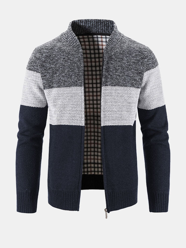 Finn | Gebreid vest met baseballkraag en rits