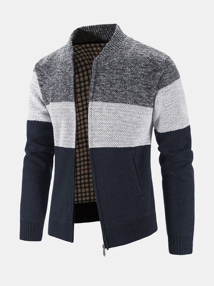 Finn | Gebreid vest met baseballkraag en rits