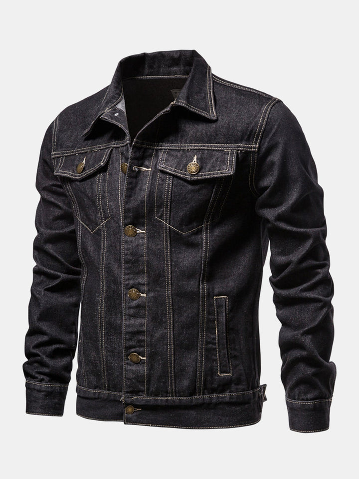 Cas | Gewassen denim jack met borstzakken