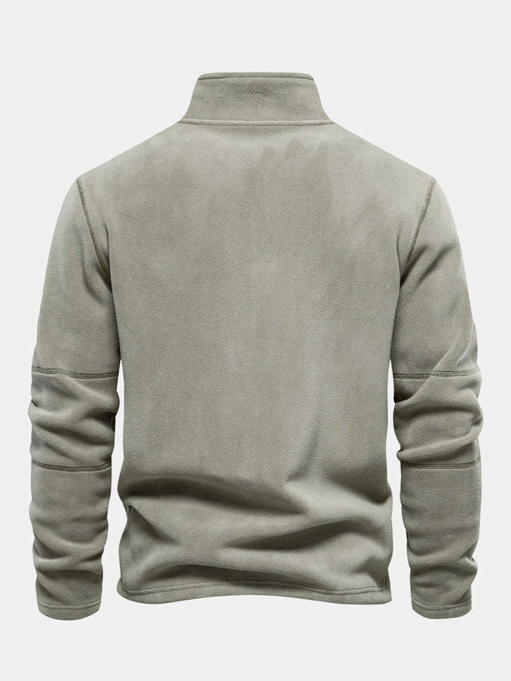Jesse | Polarfleecetrui met hoge kraag en korte rits