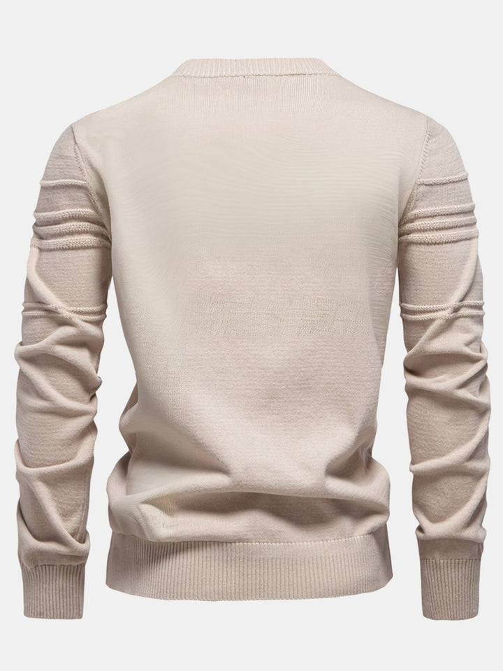 Paul | Gestreepte jacquardtrui met ronde hals