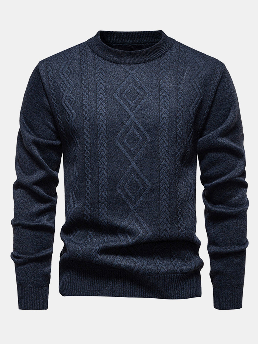Geert | Jacquardtrui met geometrisch patroon en ronde hals