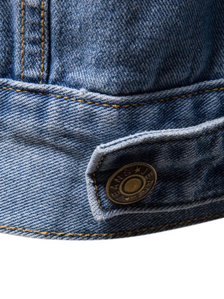 Cas | Gewassen denim jack met borstzakken