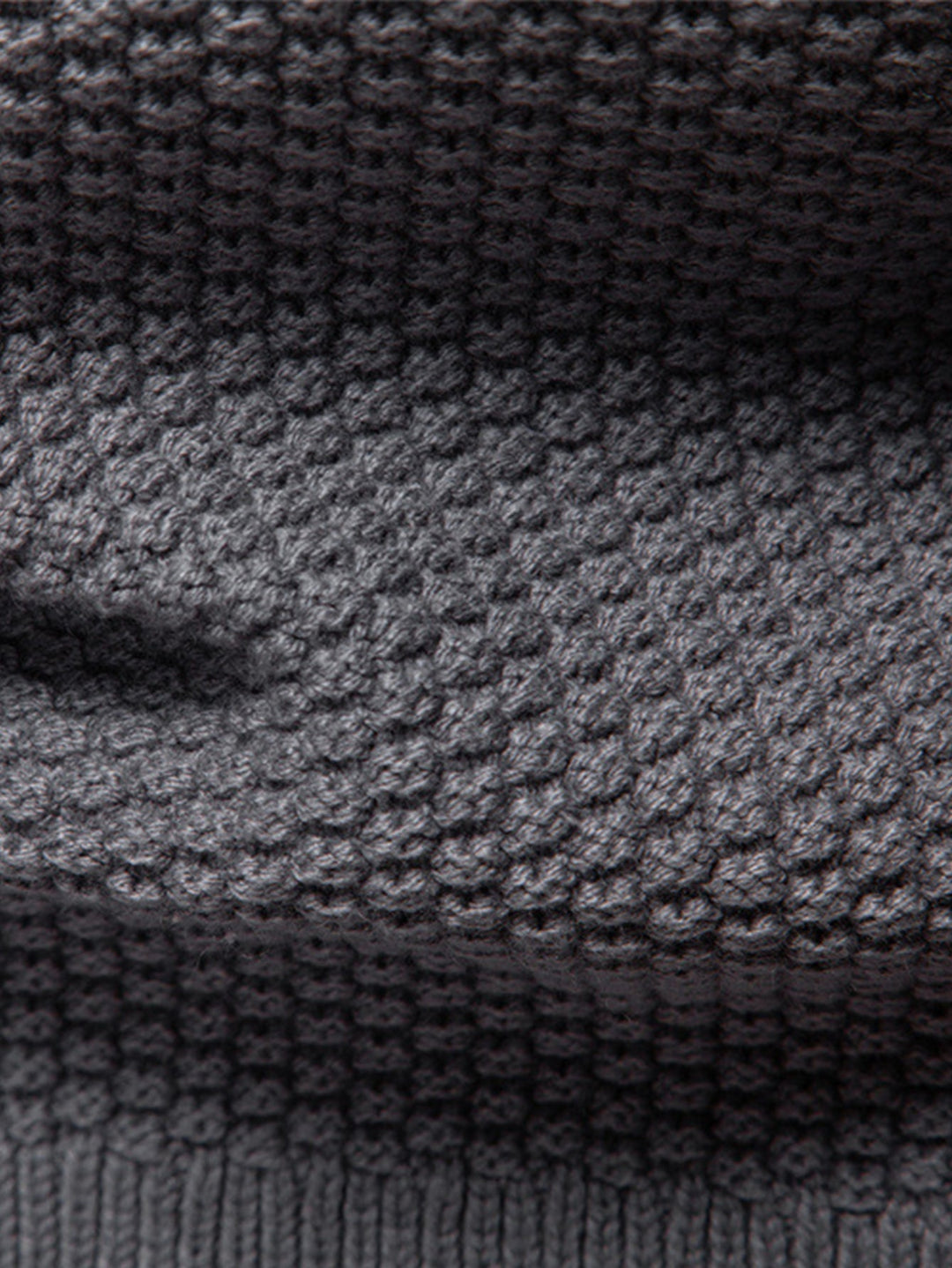 Abel | Jacquard kabeltrui met opstaande kraag en rits