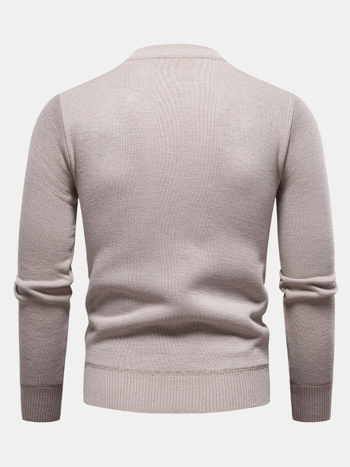 Geert | Jacquardtrui met geometrisch patroon en ronde hals