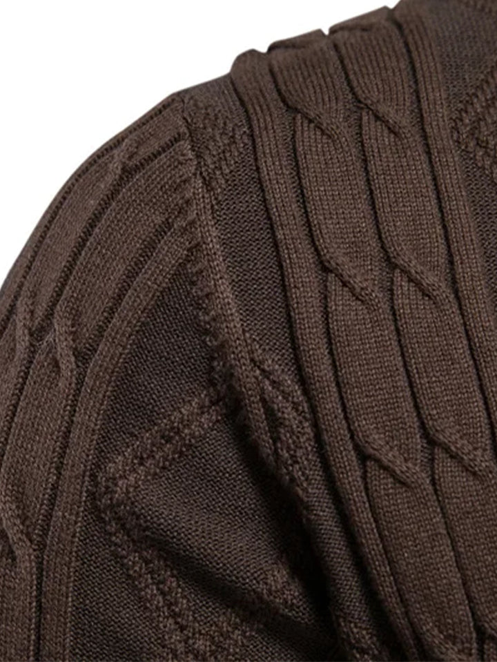 Sjoerd | Jacquardvest met geometrisch patroon en sjaalkraag