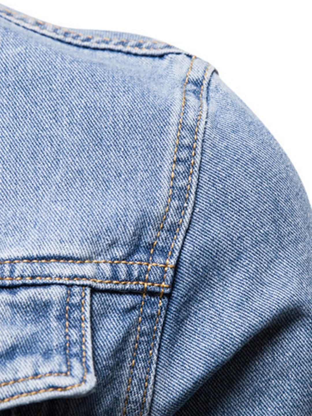Cas | Gewassen denim jack met borstzakken