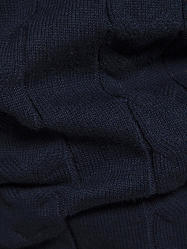 Sven | Jacquardtrui met contrastpatroon en korte rits