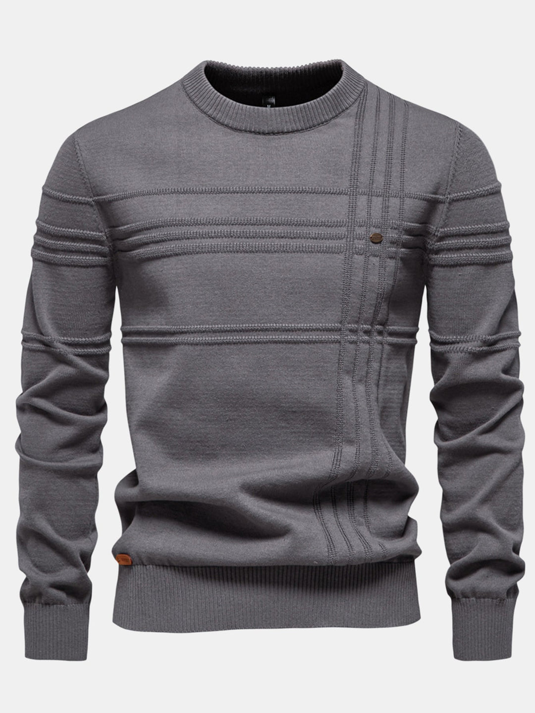 Paul | Gestreepte jacquardtrui met ronde hals