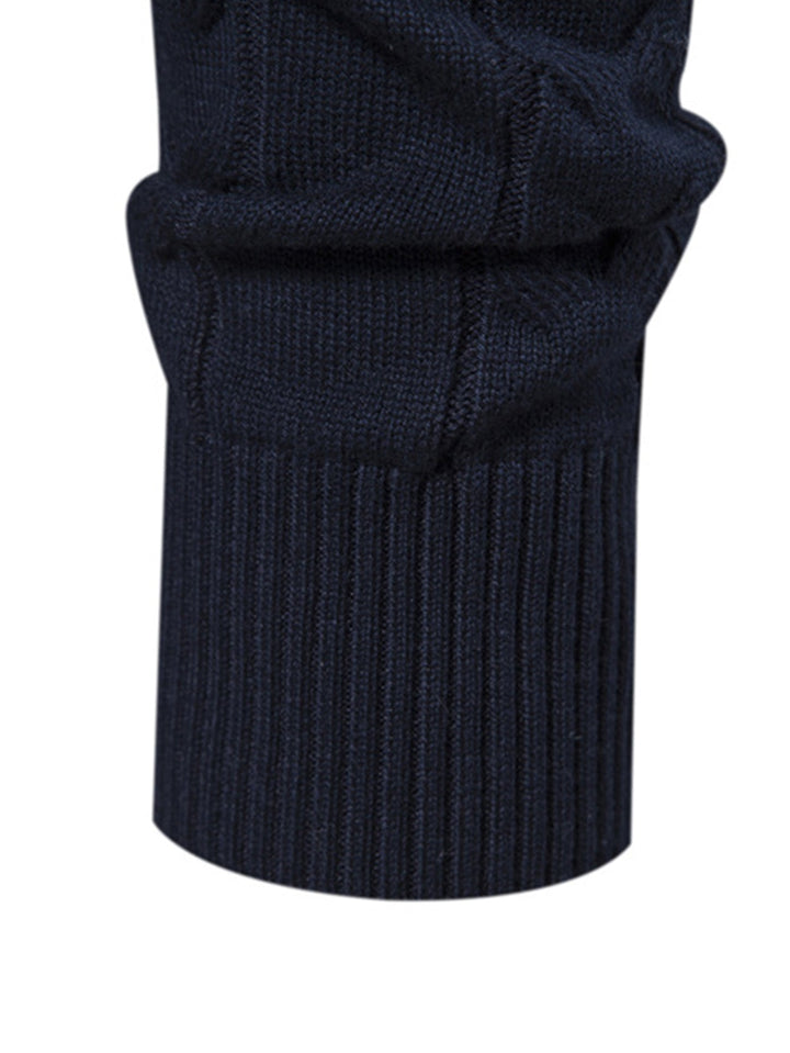 Sven | Jacquardtrui met contrastpatroon en korte rits