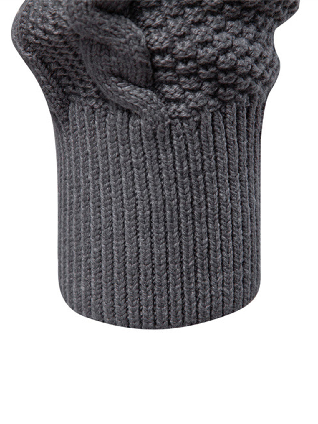 Abel | Jacquard kabeltrui met opstaande kraag en rits