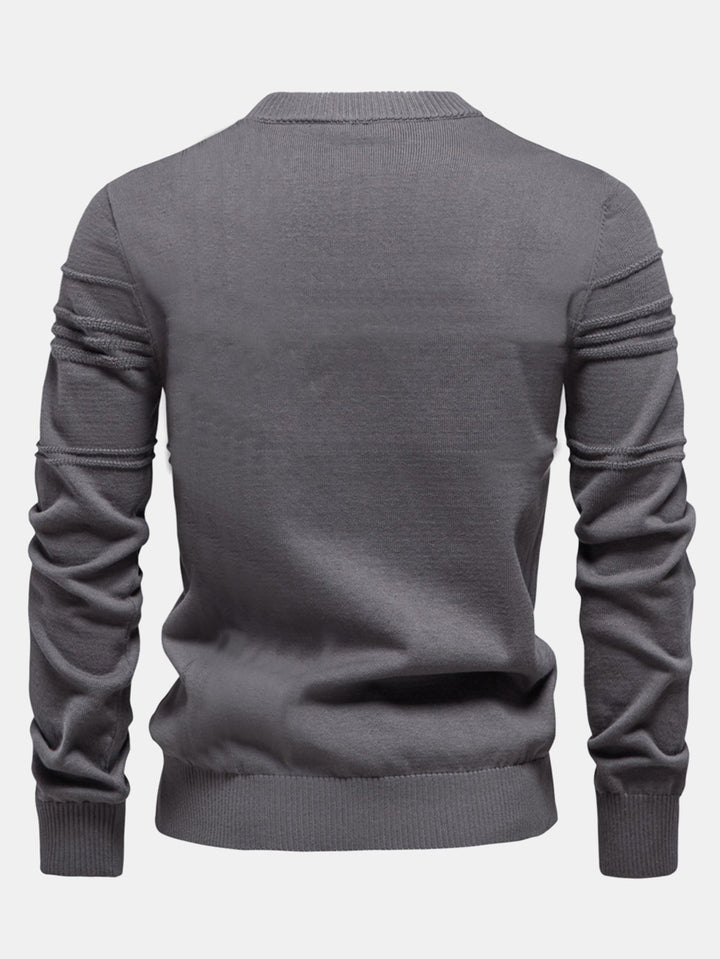 Paul | Gestreepte jacquardtrui met ronde hals