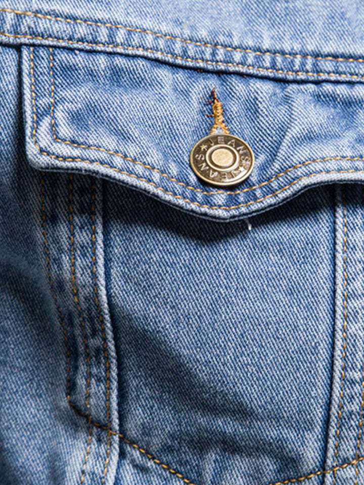 Cas | Gewassen denim jack met borstzakken