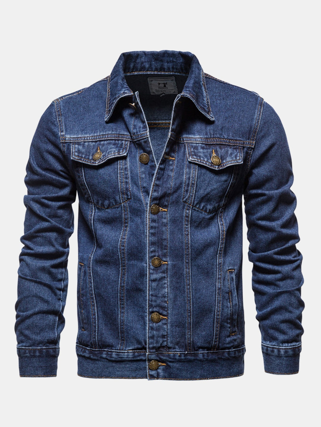 Cas | Gewassen denim jack met borstzakken