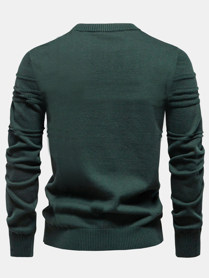 Paul | Gestreepte jacquardtrui met ronde hals