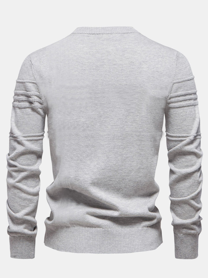 Paul | Gestreepte jacquardtrui met ronde hals