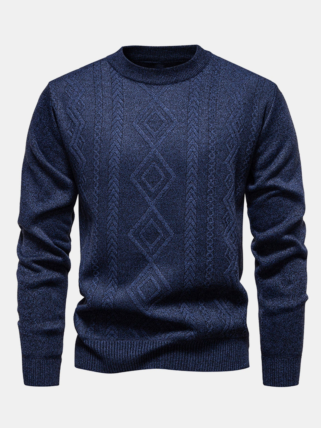 Geert | Jacquardtrui met geometrisch patroon en ronde hals