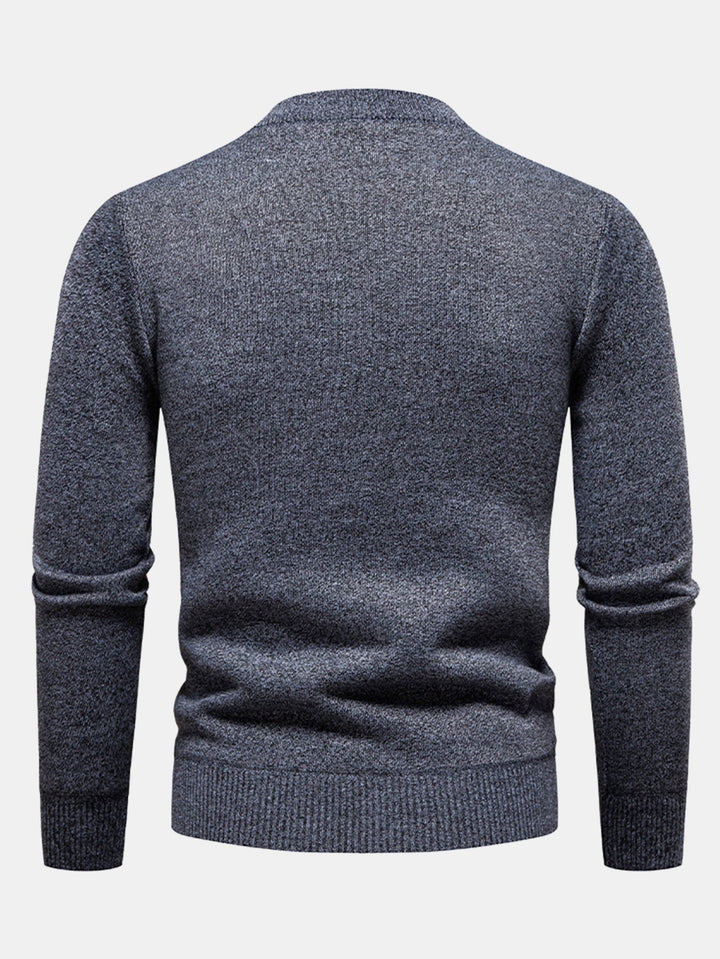 Geert | Jacquardtrui met geometrisch patroon en ronde hals
