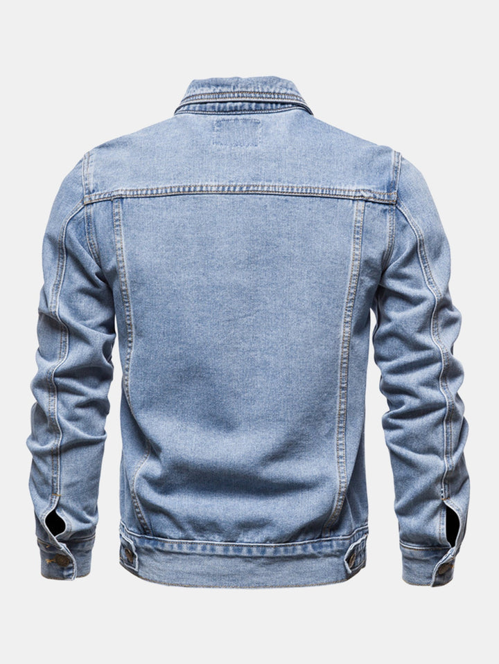Cas | Gewassen denim jack met borstzakken