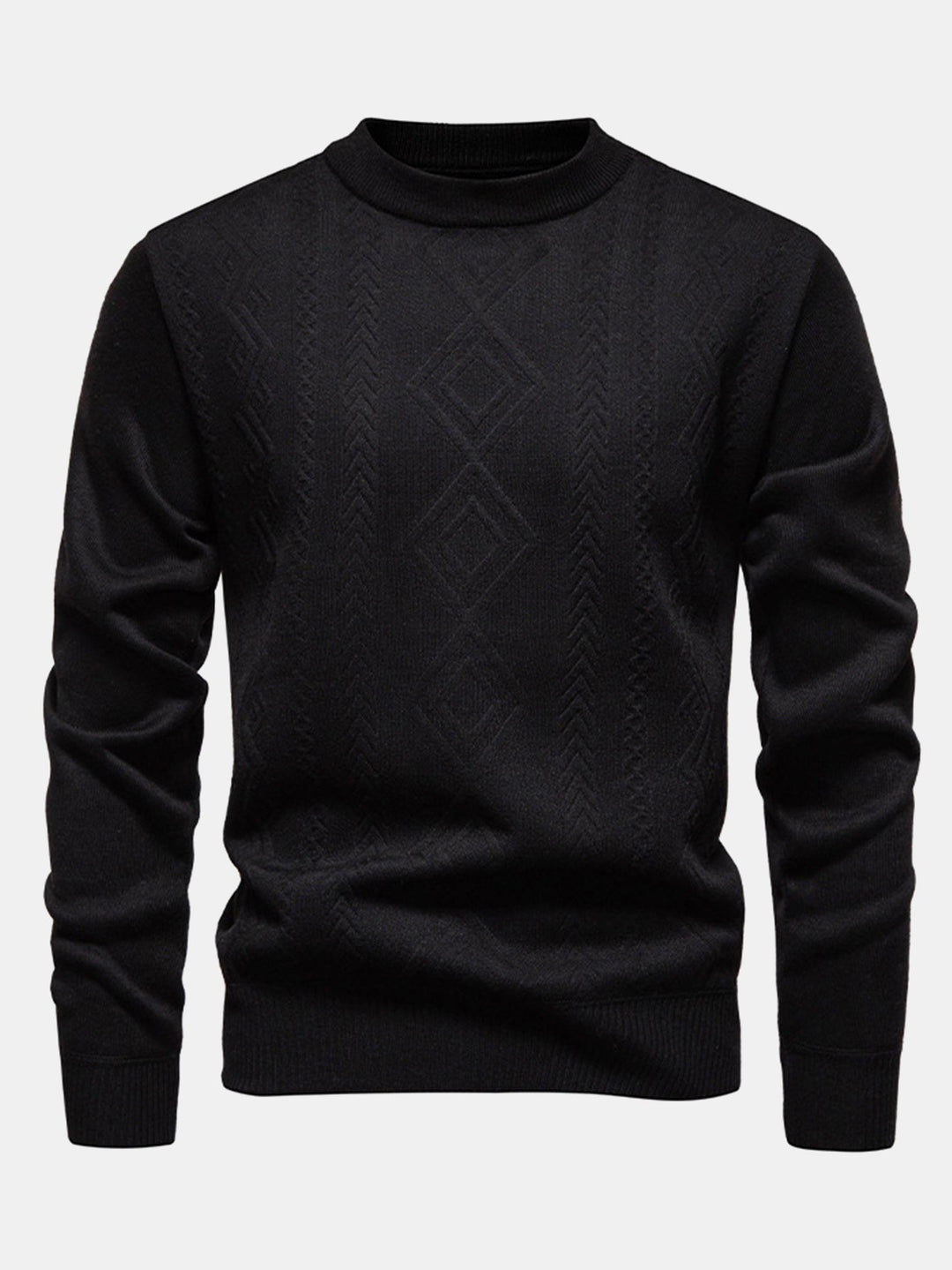Geert | Jacquardtrui met geometrisch patroon en ronde hals