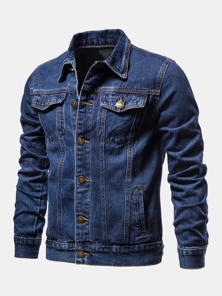 Cas | Gewassen denim jack met borstzakken