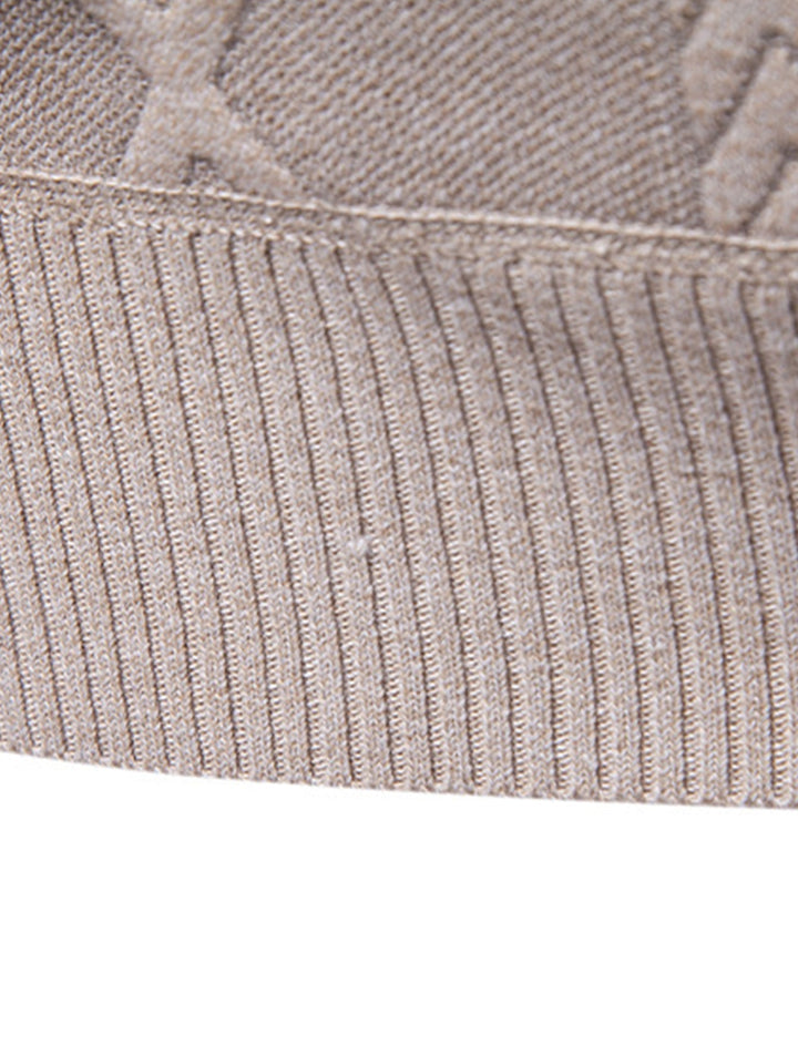 Geert | Jacquardtrui met geometrisch patroon en ronde hals