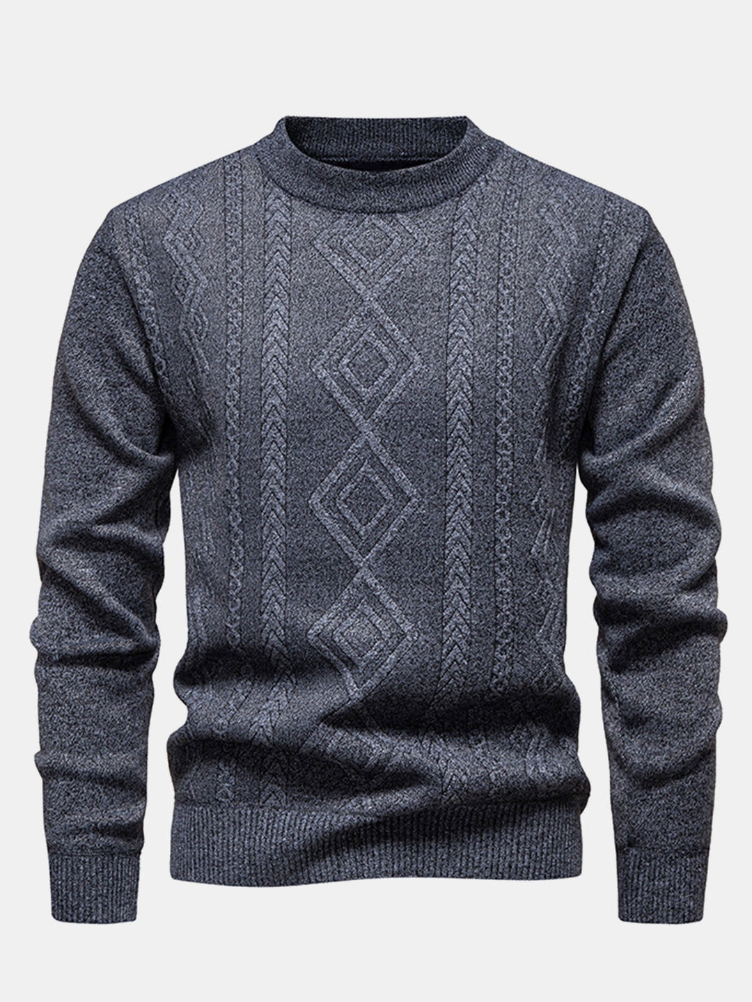 Geert | Jacquardtrui met geometrisch patroon en ronde hals