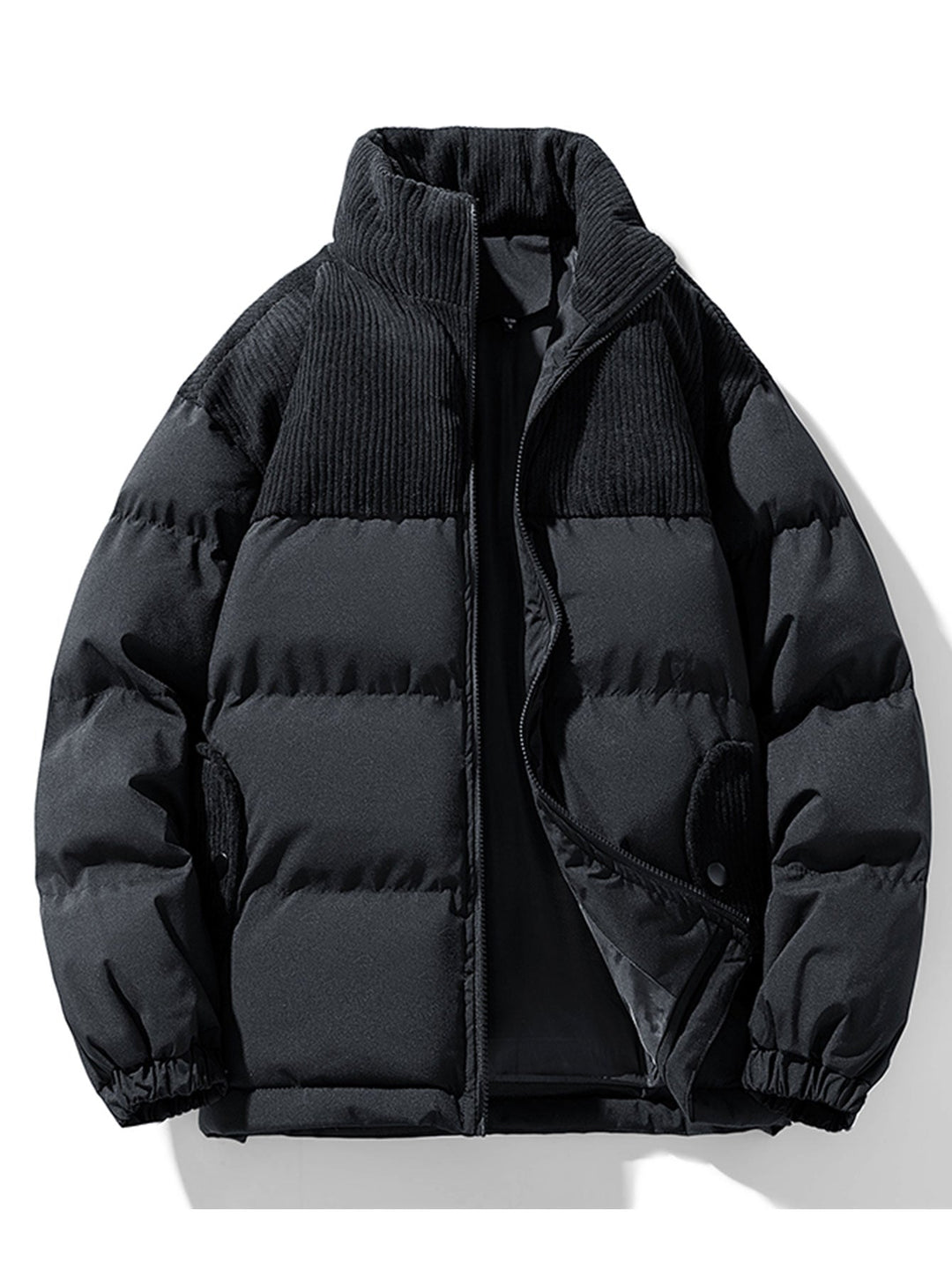 Levi | Corduroy puffer jas met patchwork