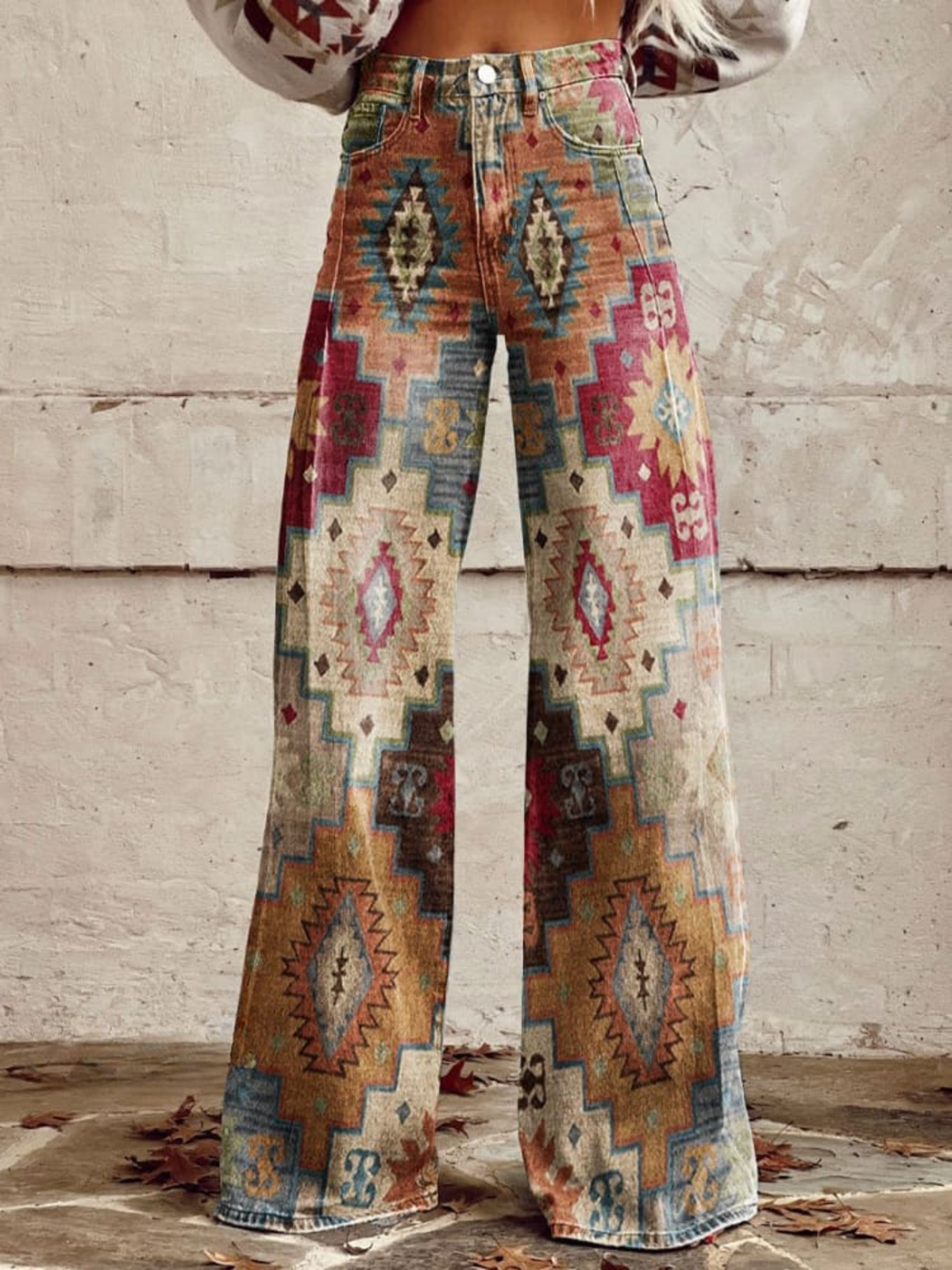 Denise | Retro chevron broek