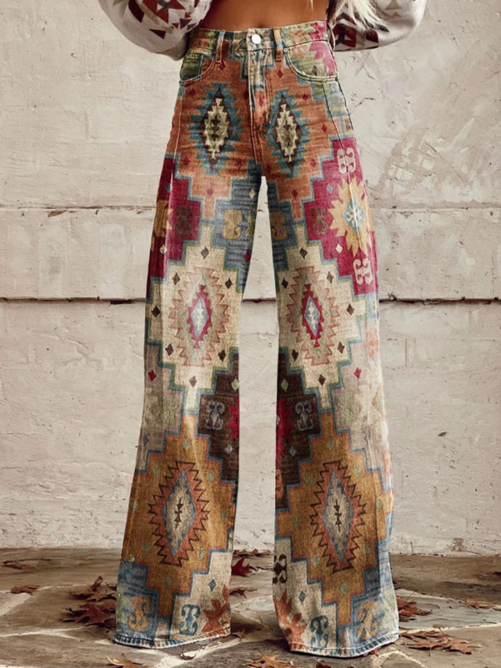 Denise | Retro chevron broek
