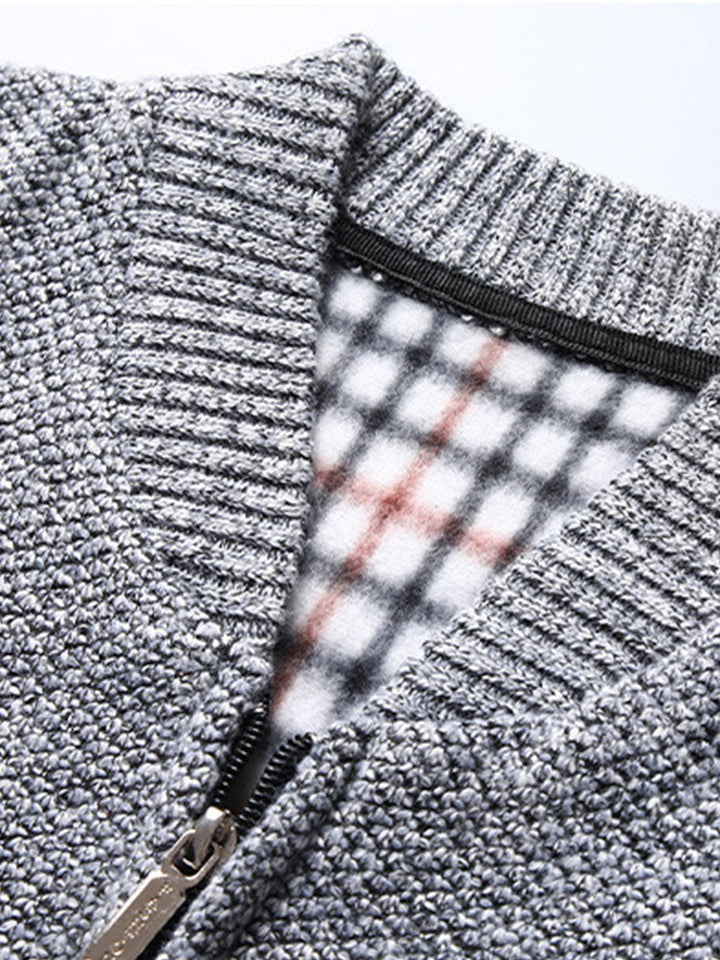 Finn | Gebreid vest met baseballkraag en rits