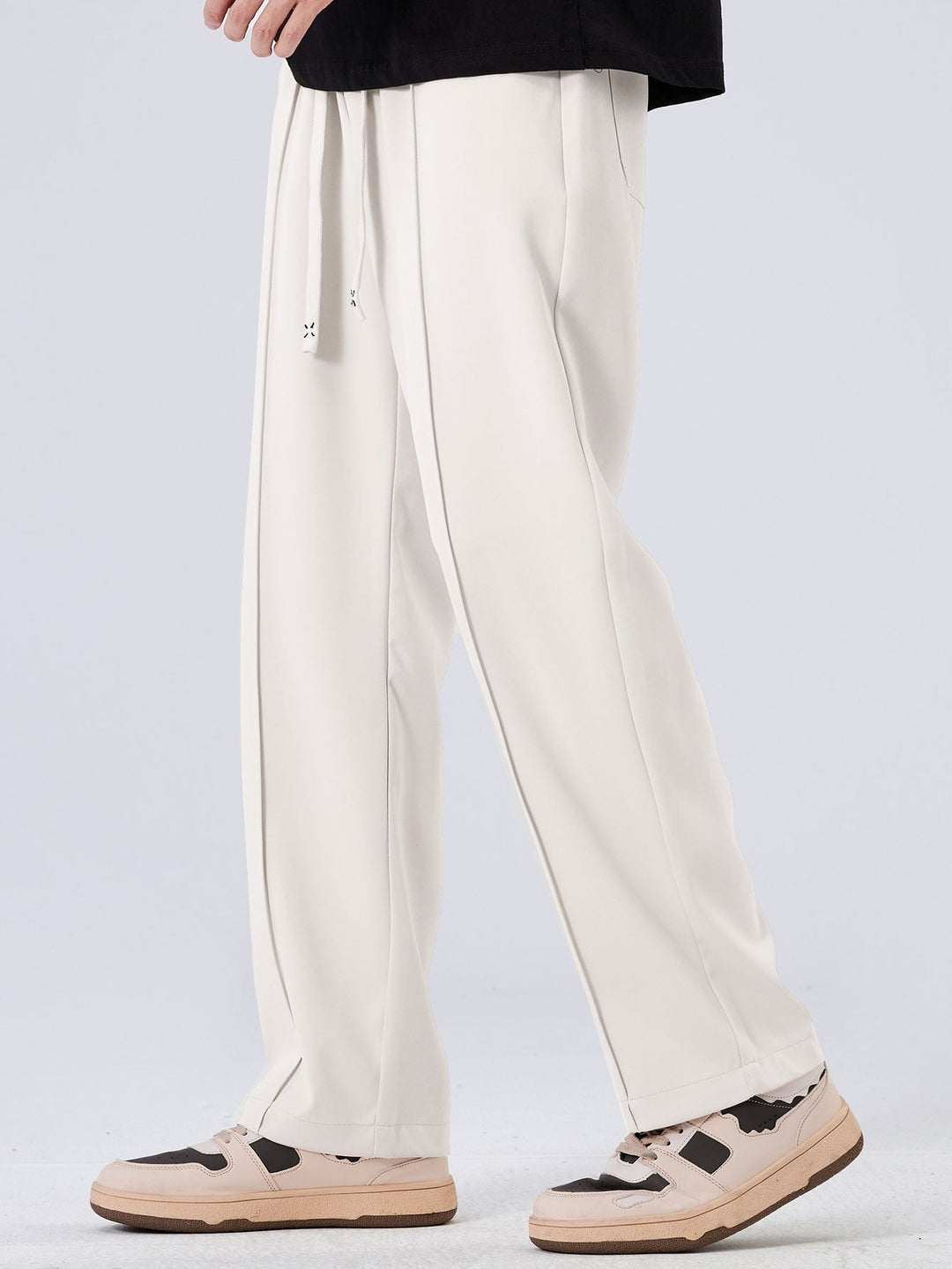 Abel | Geplooide Pantalon met Trekkoord