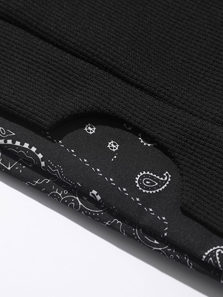 Hein | Sweater met paisleypanelen en wafelstructuur