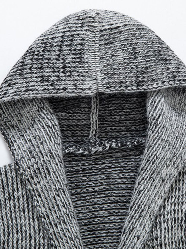 Sebastiaan | Lang gebreid vest met capuchon