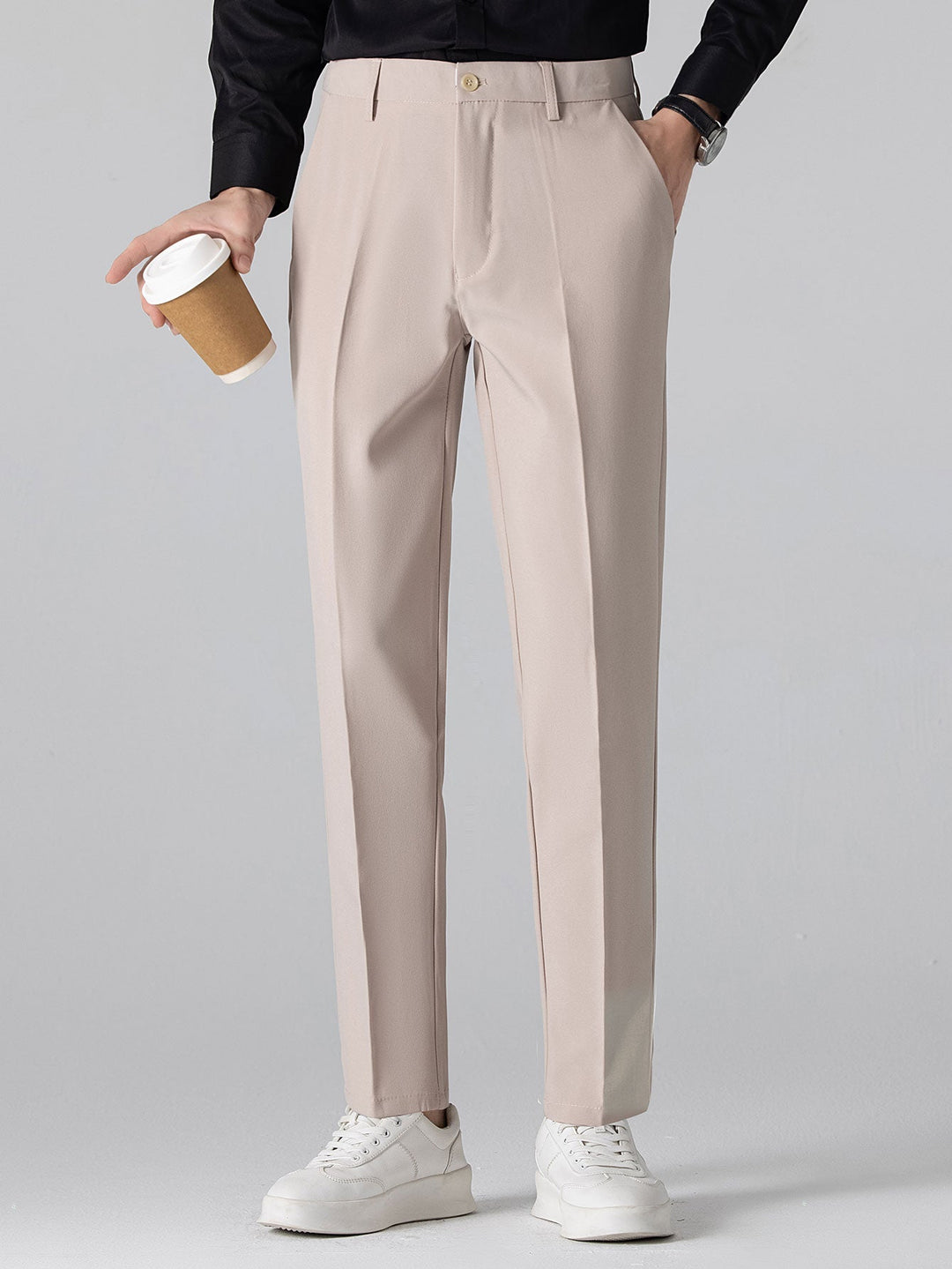Sjoerd | Slim Fit Taps Toelopende Pantalon