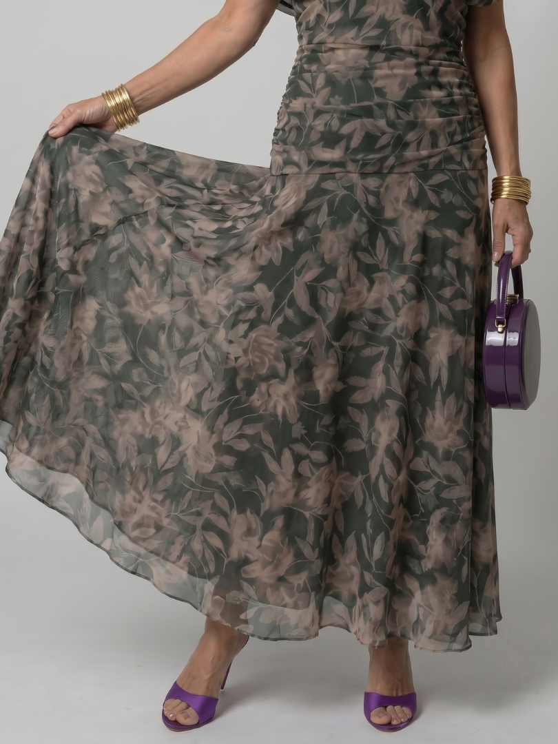 Patricia | Midi-jurk met Bloemenprint in Paars
