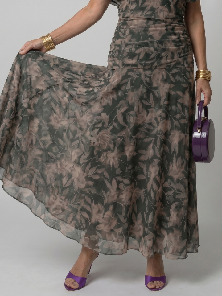 Patricia | Midi-jurk met Bloemenprint in Paars