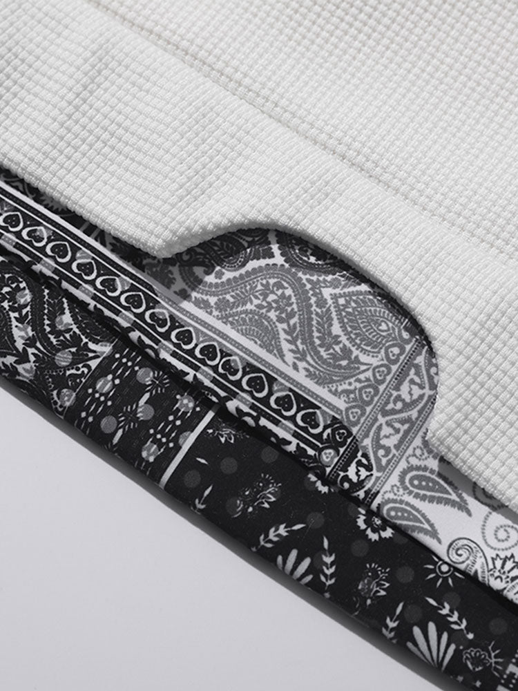 Hein | Sweater met paisleypanelen en wafelstructuur