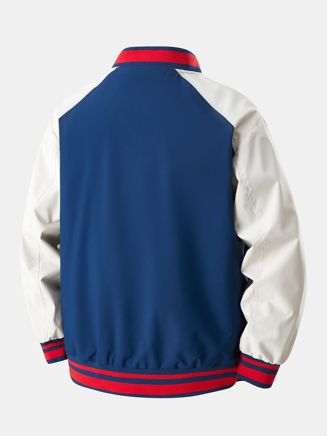 Berend | Baseball jack met staande kraag en contrasterend borduursel