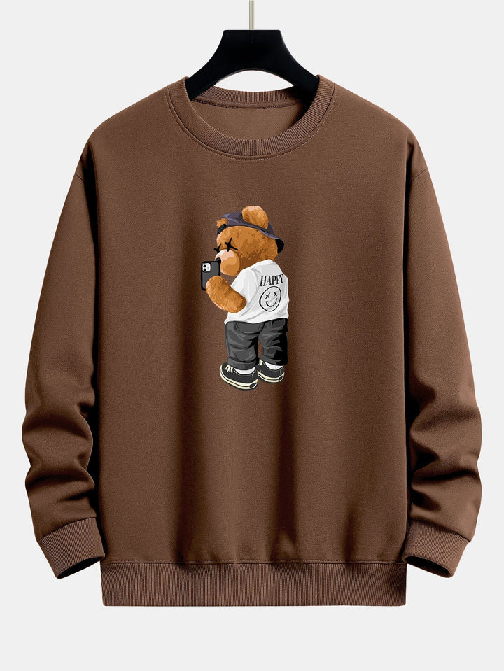 Bram | Sweater met speelse beerprint en relaxte pasvorm