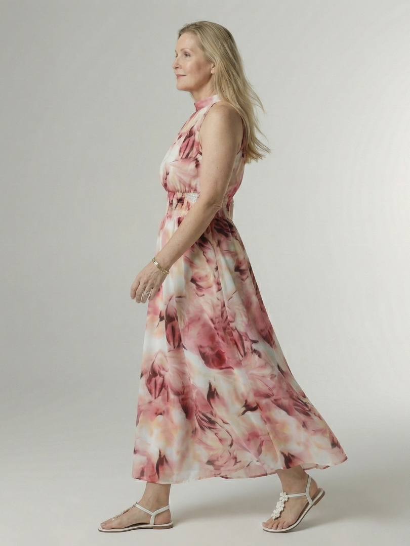 Esther | Maxi-jurk met Batikprint in Geel