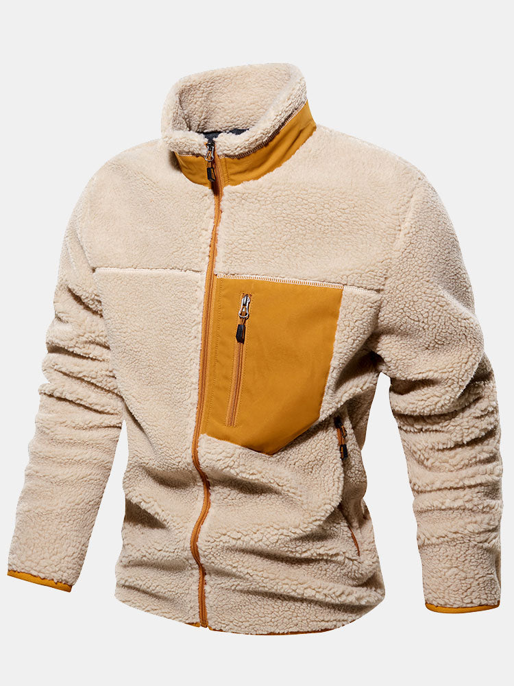 Timo | Teddy jack met imitatiebont en knopen