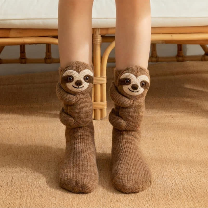 Greetje | Huissokken met knuffelend 3D-konijntje