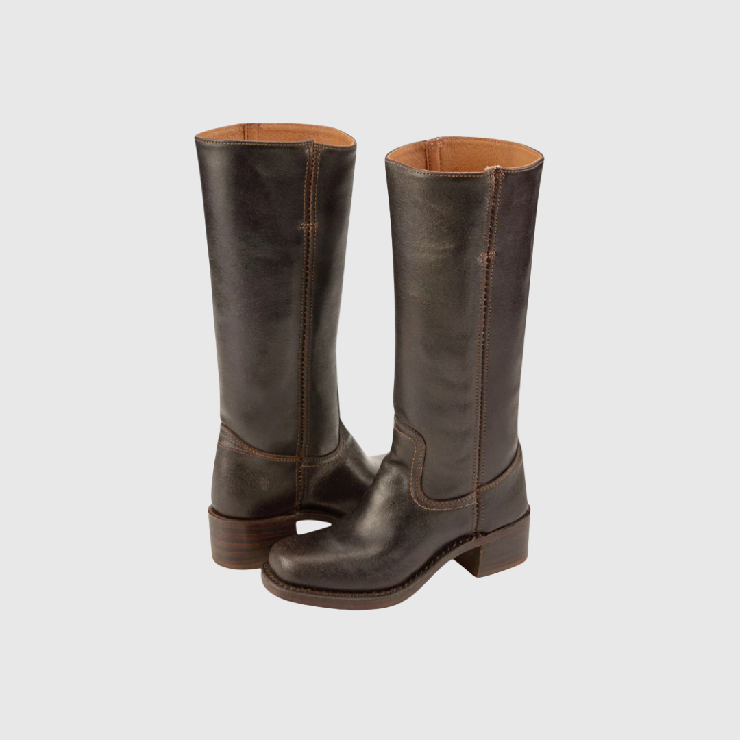 Anna | Leren kniehoge laarzen