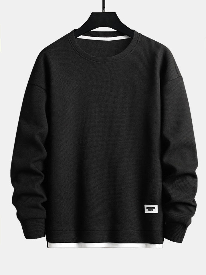 Lucas | Dubbellaagse sweater met wafelstructuur