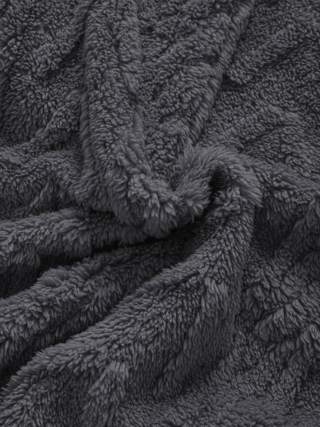 Klaas | Teddyhoodie met geometrisch jacquarddessin en ritssluiting